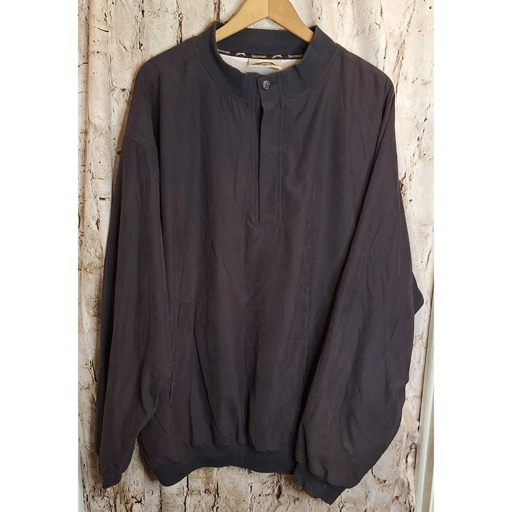 Men's Black Slazenger XL soft pullover/button jacket breathable Polyester lining